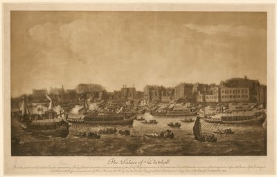 Il Palazzo di Whitehall, 1683 da English School
