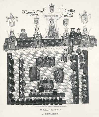 Il Parlamento di Edoardo I (1239-1307) copia dal manoscritto Wriothesley di c.1523, pub. nel 1794 da English School