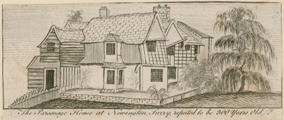 La Casa Parrocchiale a Newington, Surrey, ritenuta avere 300 anni da English School