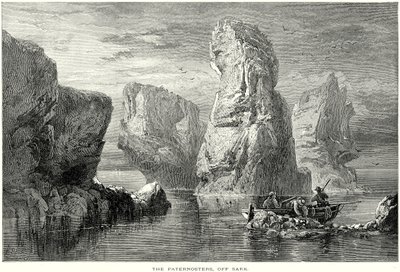 I Paternoster, al largo di Sark (incisione) da English School