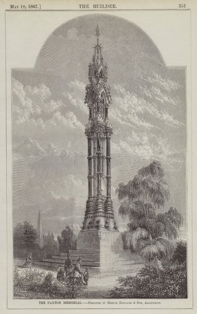 Memoriale di Paxton, progettato da Messrs Goddard e Figlio, Architetti da English School