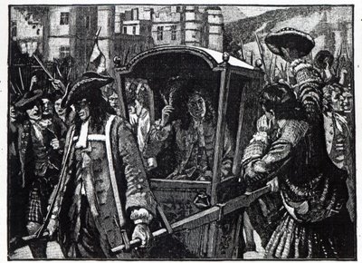 Il popolo di Edimburgo scorta il Duca di Hamilton a Holyrood Palace nel 1706 da English School