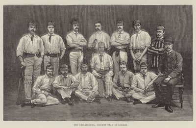La squadra di cricket di Philadelphia a Londra (incisione) da English School