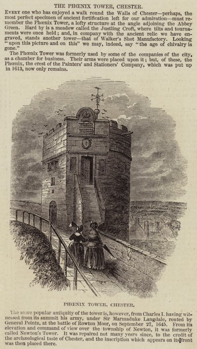 La Torre della Fenice, Chester (incisione) da English School