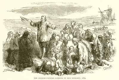 I padri pellegrini sbarcano in Nuova Inghilterra, 1660 da English School