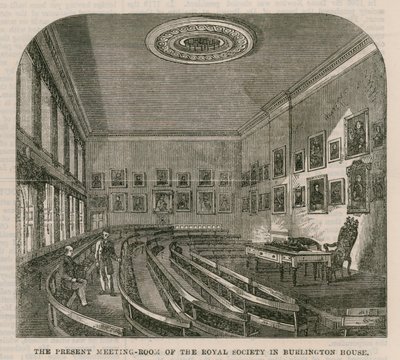 Sala riunioni attuale della Royal Society a Burlington House da English School