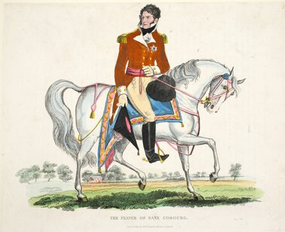 Il Principe di Sassonia Coburgo, pub. da Richard Evans, inciso da Romney, illustrazione da An Historical Account of the Battle of Waterloo di William Mudford, 1816 da English School