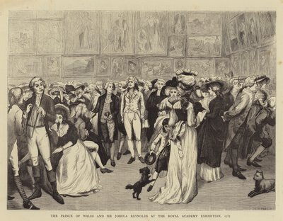 Il Principe di Galles e Sir Joshua Reynolds alla mostra della Royal Academy da English School