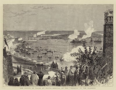 Il Principe di Galles a Malta, Arrivo del "Serapis" nel Porto da English School