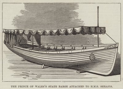 La barca di stato del Principe di Galles attaccata alla HMS Serapis da English School