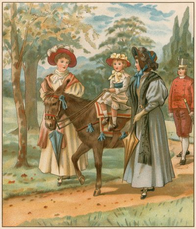 La Principessa Vittoria che cavalca nei Giardini di Kensington da English School