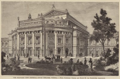Il Nuovo Teatro Imperiale di Corte Proposto, Vienna (incisione) da English School