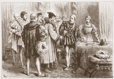 I principi protestanti che firmano la loro confessione, illustrazione da La storia del protestantesimo di James Aitken Wylie, pub. 1878 da English School
