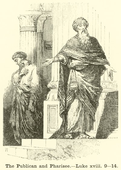 Il pubblicano e il fariseo, Luca, xviii, 9, 14 da English School