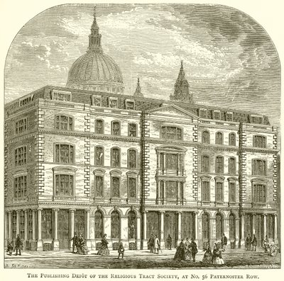 Il deposito editoriale della Religious Tract Society, al n. 56 Paternoster Row da English School
