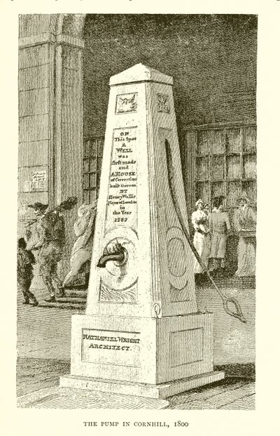 La pompa a Cornhill, 1800 da English School