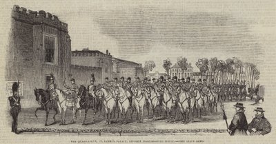 Il Cortile, Palazzo di St James, di fronte a Marlborough House, la Banda di Stato da English School