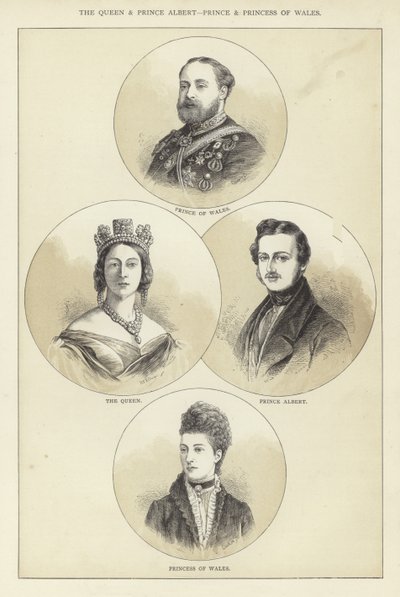 La regina e il principe Alberto, principe e principessa del Galles da English School