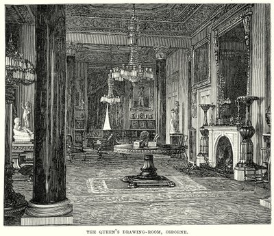 Il salotto della regina, Osborne (incisione) da English School