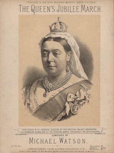 La Marcia del Giubileo della Regina - con ritratto della Regina Vittoria da English School