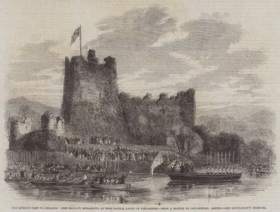 La Visita della Regina in Irlanda, Sua Maestà che si imbarca al Castello di Ross, Laghi di Killarney da English School
