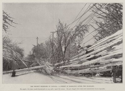 La recente bufera di neve in Canada, una strada a Hamilton dopo la bufera (litografia) da English School