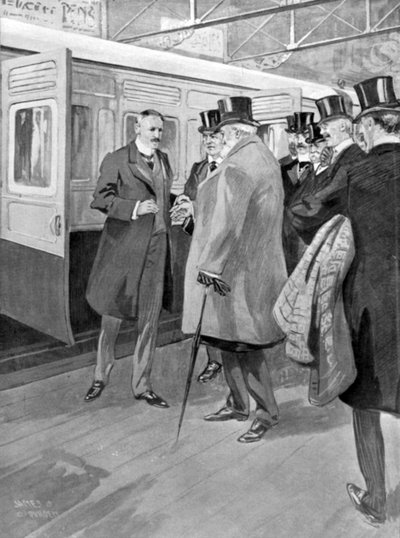 La ricezione di Lord Milner, illustrazione da The King, 1 giugno 1901 da English School