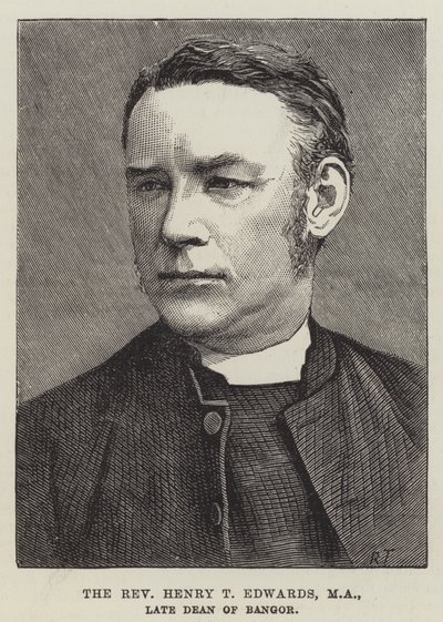 Il reverendo Henry T Edwards, MA, ex decano di Bangor (incisione) da English School