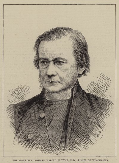 Il reverendo Edward Harold Browne, DD, Vescovo di Winchester (incisione) da English School