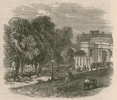 La rivolta a Hyde Park: Le ringhiere rotte a Hyde Park Corner da English School