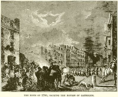 I disordini del 1780; Saccheggio delle case dei cattolici da English School