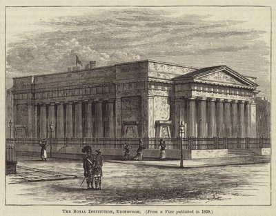 La Royal Institution, Edimburgo (incisione) da English School