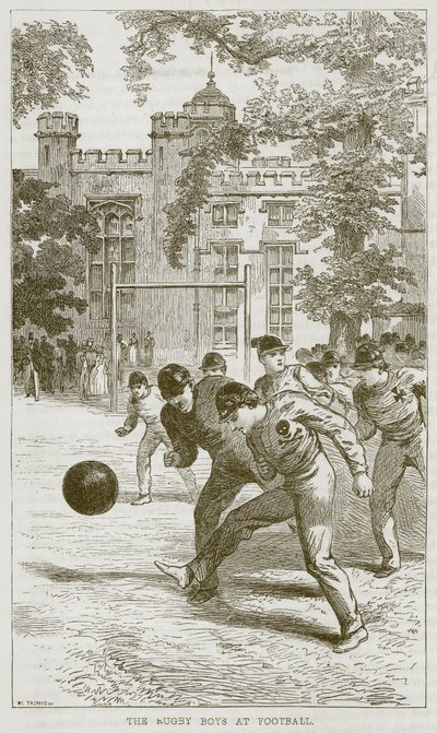 I ragazzi del Rugby a calcio, illustrazione da The Boys Own Volume, c.1860 da English School
