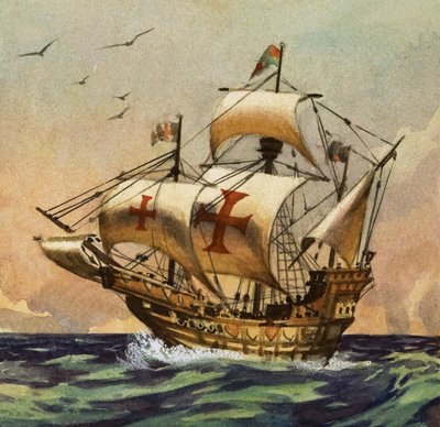 La Santa Maria che, nel 1492, portò Colombo nel Nuovo Mondo da English School