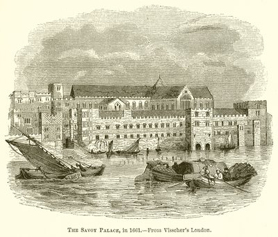 Il Palazzo Savoy, nel 1661 da English School