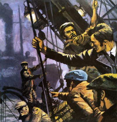 Il lupo di mare. Illustrazione per il libro di Jack London. da English School