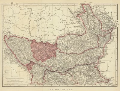 Il teatro della guerra (litografia a colori) da English School