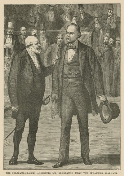 Il Serjeant-at-Arms arresta il signor Bradlaugh su mandato dello Speaker da English School