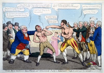 Il Set-Too tra Old Price e Spangle Jack il Mostratore - combattuto con vigore ininterrotto per nove round e ancora indeciso, pub. Londra da English School