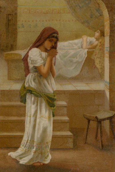 La donna di Sunem (cromolitografia) da English School