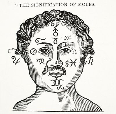 Il Significato dei Nei, illustrazione da Chap-books of the Eighteenth Century di John Ashton, pub. 1882 da English School