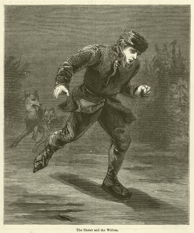 Il pattinatore e i lupi (incisione) da English School