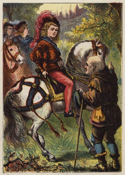 La bella addormentata nel bosco (litografia a colori) da English School