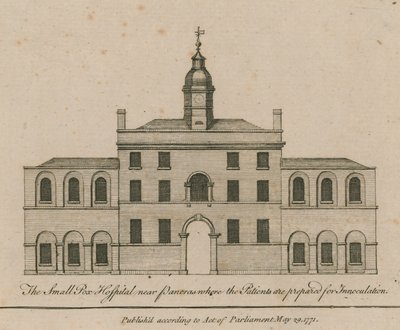Smallpox Hospital vicino a Pancras dove i pazienti sono preparati per l