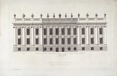 La Facciata Sud di Chatsworth, illustrazione da 