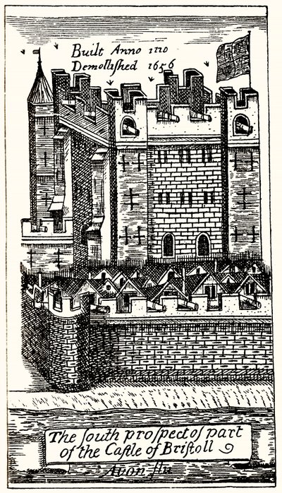 Il prospetto sud di una parte del castello di Bristol da English School