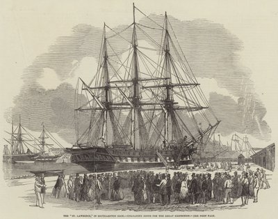 La "St Lawrence" nel porto di Southampton, scaricando merci per la Grande Esposizione da English School
