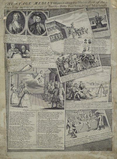 Il Medley del palcoscenico che rappresenta il gusto raffinato della città e i meriti incomparabili del poeta G., Polly Peachum e Capitano Macheath, c.1728 da English School