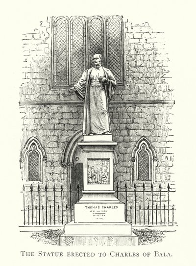 La Statua eretta a Carlo di Bala (incisione) da English School