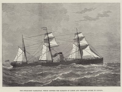 Il piroscafo Sarmatian, che trasporta il marchese di Lorne e la principessa Louise in Canada da English School
